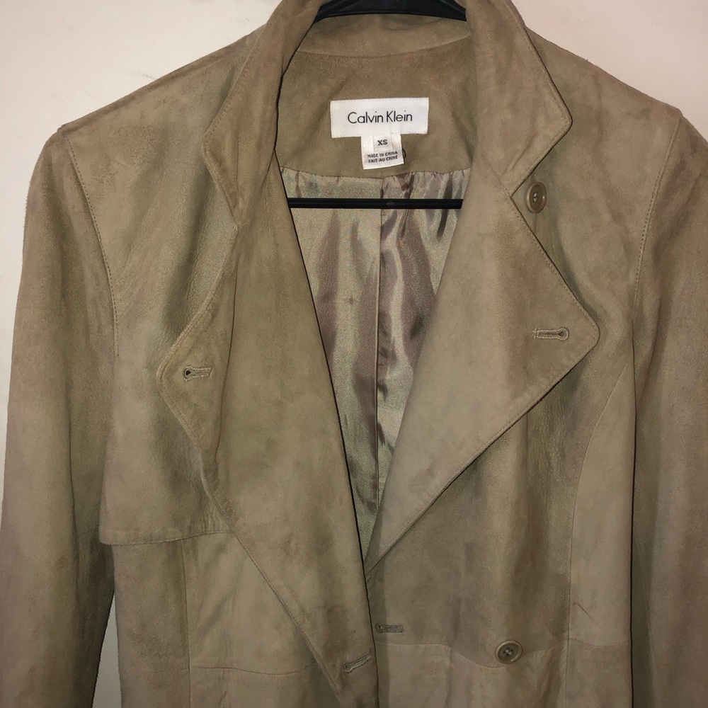 Calvin Klein Suede Moto Jacket. NWOT